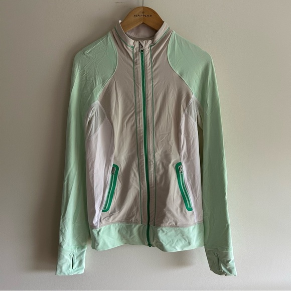 Lululemon Run: Beach Runner Jacket Dune / Fresh Teal / White sz 6 - Picture 9 of 9